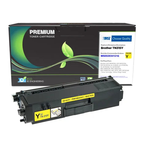 MSE Remanufactured High Yield Yellow Toner Cartridge for Brother TN315
