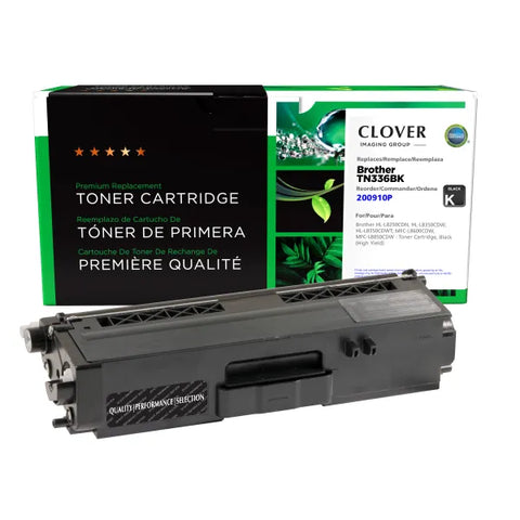 Clover Technologies Group, LLC Remanufactured High Yield Black Toner Cartridge (Alternative for Brother TN336BK) (4000 Yield)