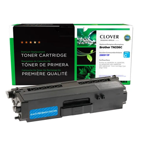 Clover Technologies Group, LLC Remanufactured High Yield Cyan Toner Cartridge (Alternative for Brother TN336C) (3500 Yield)