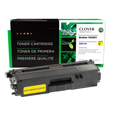 Clover Technologies Group, LLC Remanufactured High Yield Yellow Toner Cartridge (Alternative for Brother TN336Y) (3500 Yield)