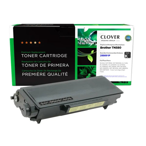 Clover Technologies Group, LLC Remanufactured High Yield Toner Cartridge (Alternative for Brother TN580) (7000 Yield)