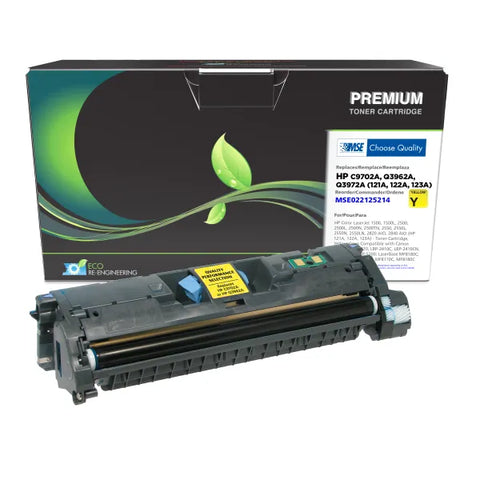 MSE Remanufactured Yellow Toner Cartridge for HP C9702A/Q3962A (HP 121A/122A/123A)