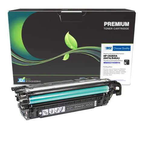 MSE Remanufactured Black Toner Cartridge for HP CE260A (HP 647A/646A)