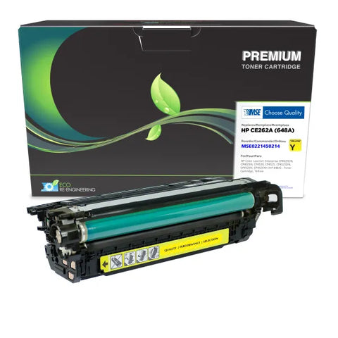 MSE Remanufactured Yellow Toner Cartridge for HP CE262A (HP 648A)