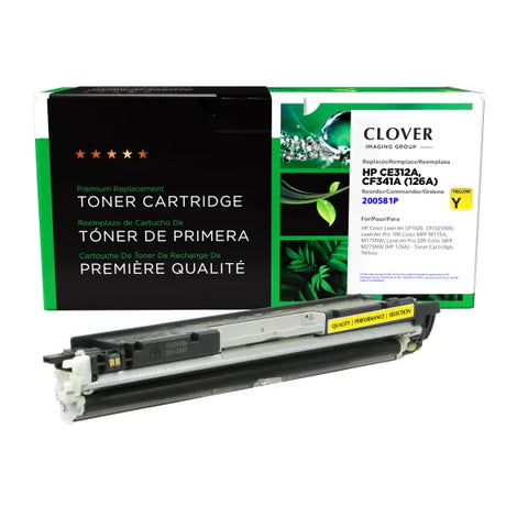 Clover Technologies Group, LLC Remanufactured Yellow Toner Cartridge (Alternative for HP CE312A 126A) (1000 Yield)