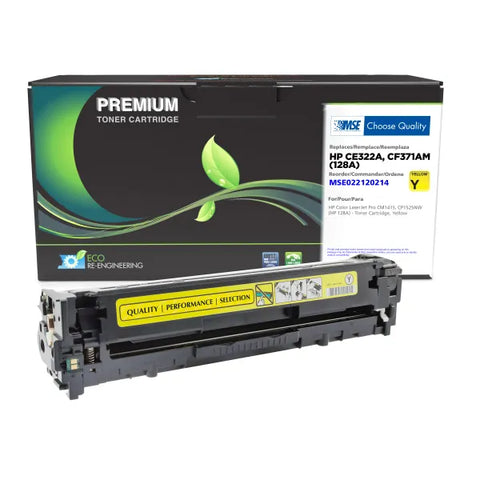 MSE Remanufactured Yellow Toner Cartridge for HP CE322A (HP 128A)