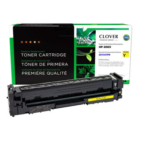Clover Technologies Group, LLC Clover Imaging Remanufactured High Yield Yellow Toner Cartridge for HP W2112X (HP 206X)