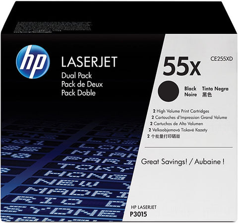 HP 55X (CE255X) Black Original LaserJet Toner Cartridge (12500 Yield)