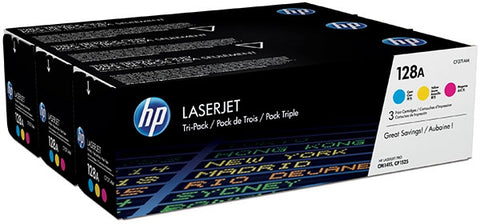 HP 128A (CF371AM) Cyan/Magenta/Yellow 3-pack Original LaserJet Toner Cartridges (3 x 1300 Yield)
