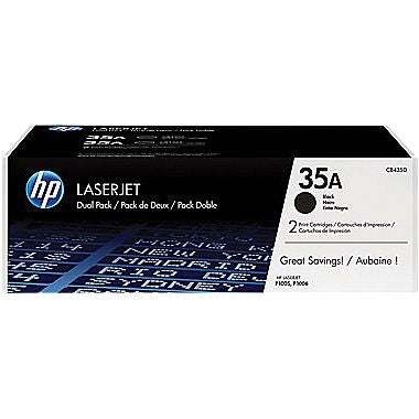 HP 35A (CB435D) Black 2-pack Original LaserJet Toner Cartridges (3000 Yield)