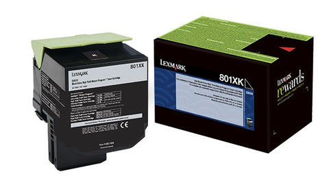 Lexmark (801XK) Extra High Yield Black Return Program Toner Cartridge (8000 Yield)