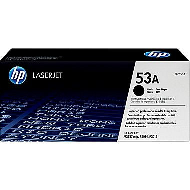 HP 53A (Q7553A) Black Original LaserJet Toner Cartridge (3000 Yield)