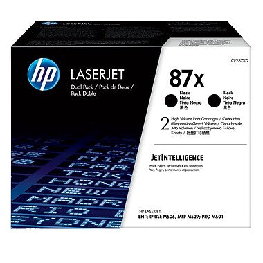 HP 87X (CF287XD) 2-Pack High Yield Black Original LaserJet Toner Cartridge (2 x 18000 Yield)