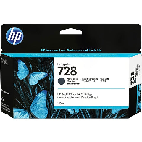 HP 728 Black Matte Standard Yield Ink Cartridge