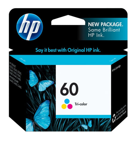 HP 60 (CC643WN) Tri-Color Original Ink Cartridge (165 Yield)