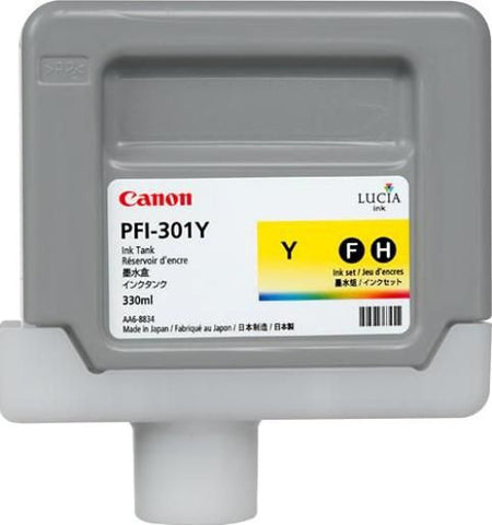 Canon, Inc Ink Tank PFI-301Y - Pigment Yellow Ink Tank 330ml