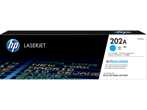 HP 202A (CF501A) Cyan Original LaserJet Toner Cartridge (1300 Yield)