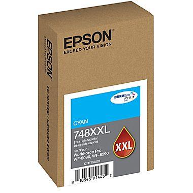 Epson (748) DURABrite Pro Extra High Capacity Cyan Ink Cartridge (7000 Yield)